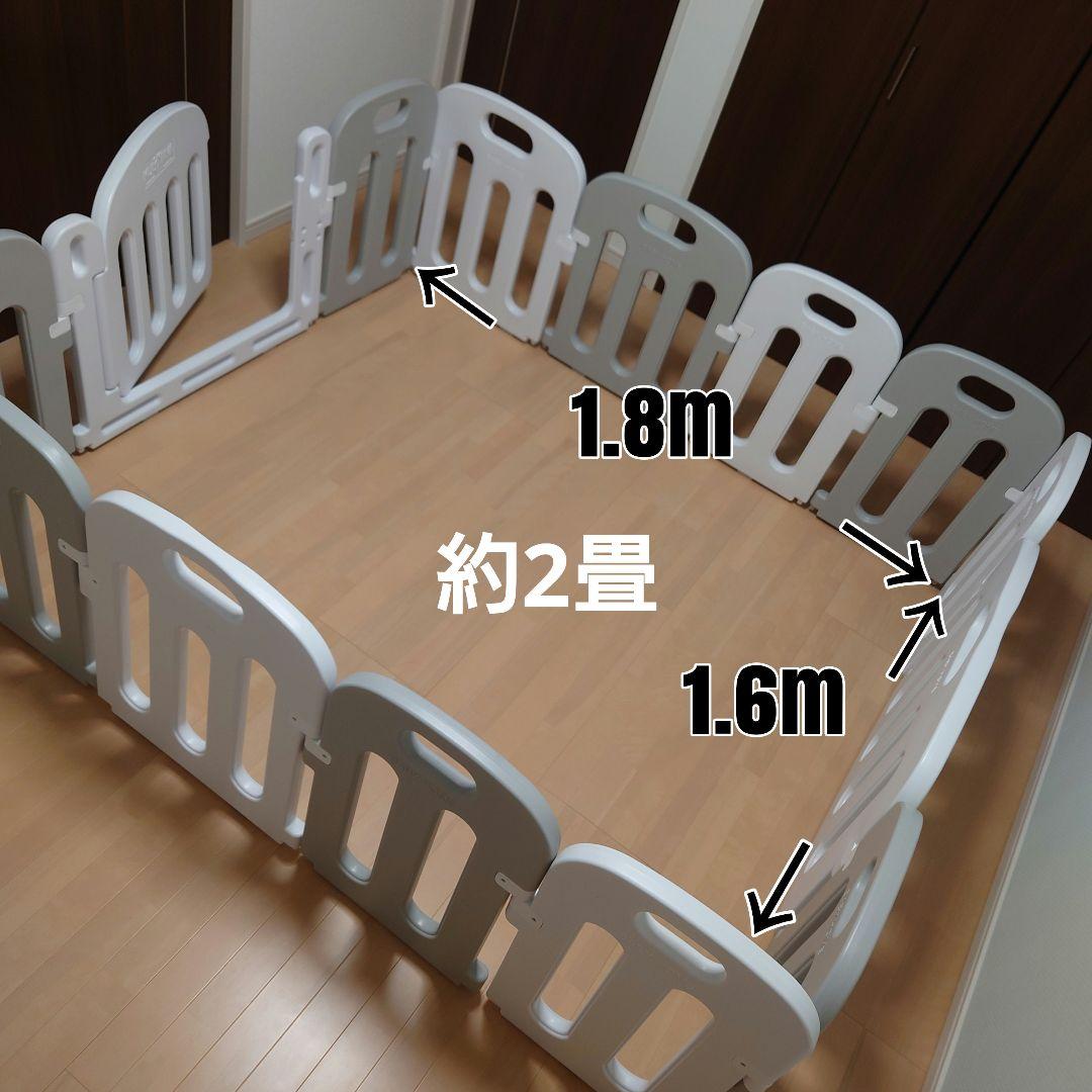 大阪熊 ベビーサークル ベビーフェンス 200×160 扉付き ハイタイプ 2カラー ベビーゲート キッズランド プレイヤード ベビー プレゼント  コンパクト 簡単組立 (200×160×65,Pink×White)【マット別売り】