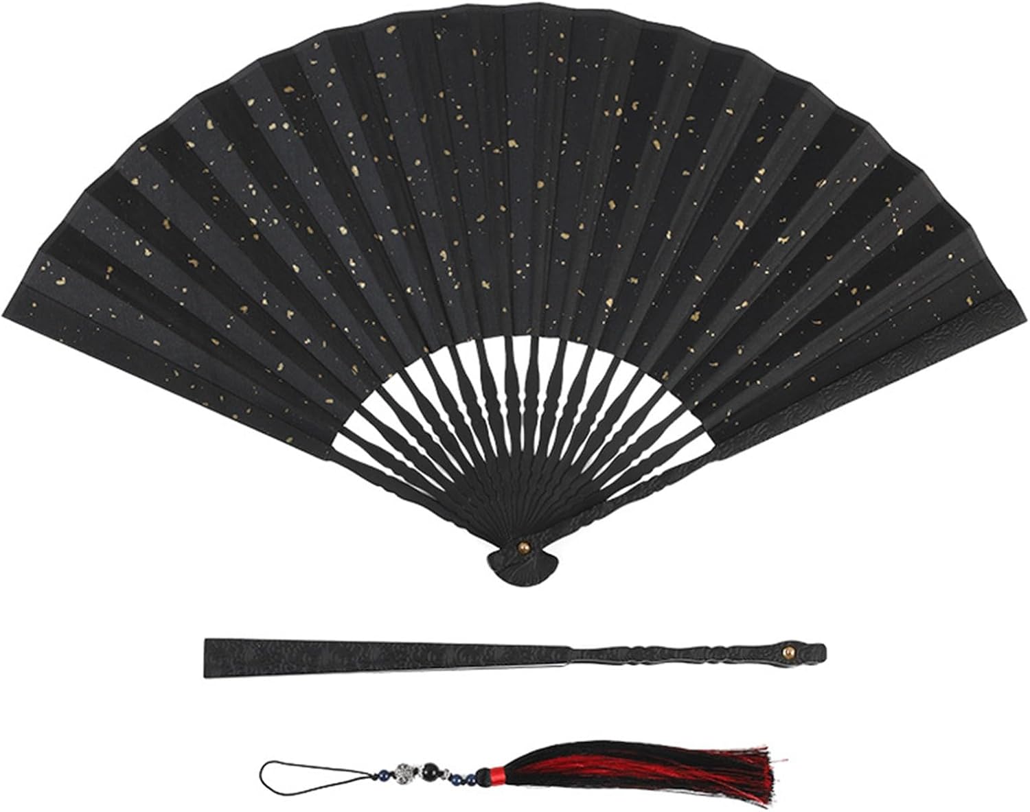 売店] 折りたたみ扇子 ヴィンテージ ハンドメイド 合金 シルク