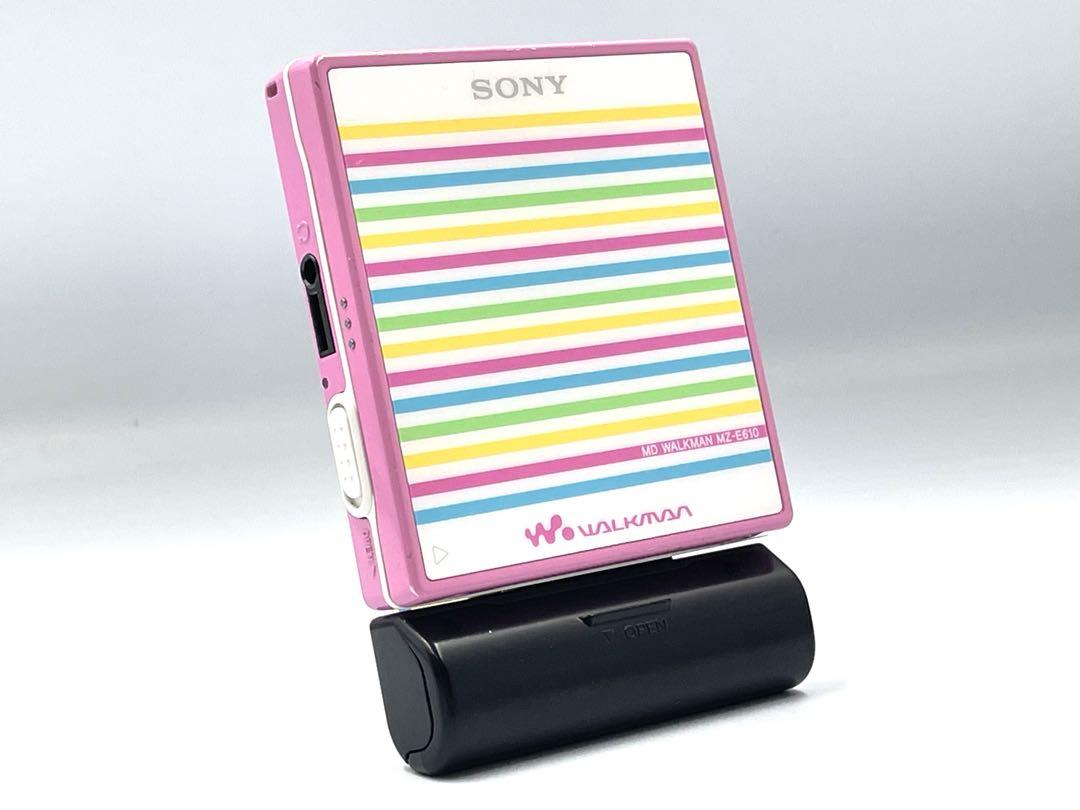 SONY ポータブルMDプレーヤー ピンクシルバー 有っ ※充電器付き