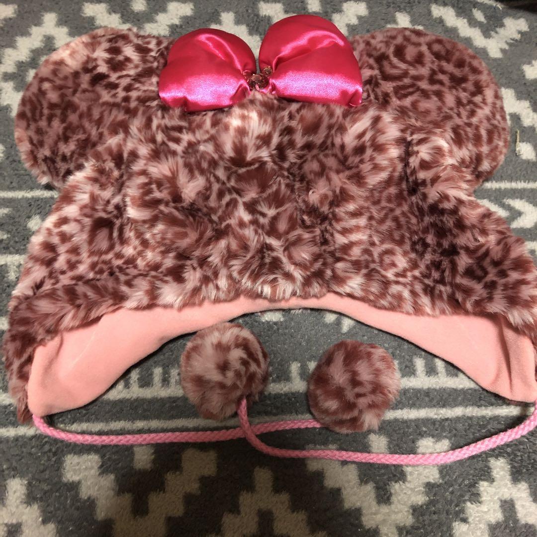 ⭐️ディズニーヒョウ柄ファンキャップ（ピンク・茶色　レオパード）⭐️ 限定廃盤】ディズニー ミニー ファンキャップ ヒョウ柄 レオパード