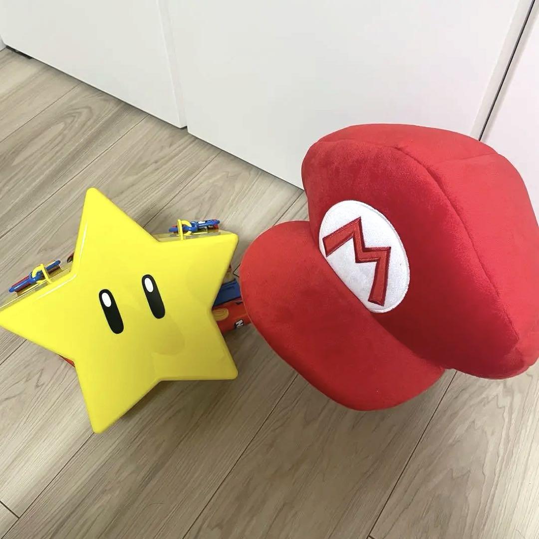 USJ - ユニバ　マリオルイージセット　帽子、スターポップコーンバケツ、パワーアップバンド ユニバ パワーアップバンド&マリオルイージ帽子&スター