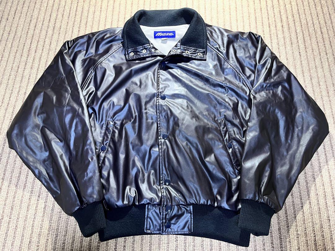 MIZUNO 高校野球部 グランドコート グラコン ジャンパー 紺＆銀 光沢