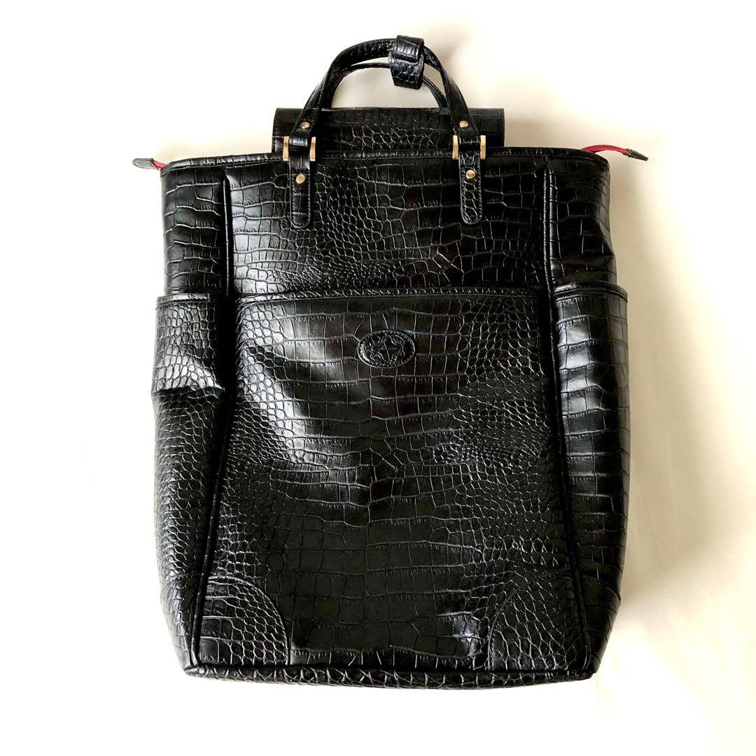 swany スワニー キャリーバッグ クロコ 型押し ブラック スワニー SWANY キャリーバッグ ショッピングカート 横押し