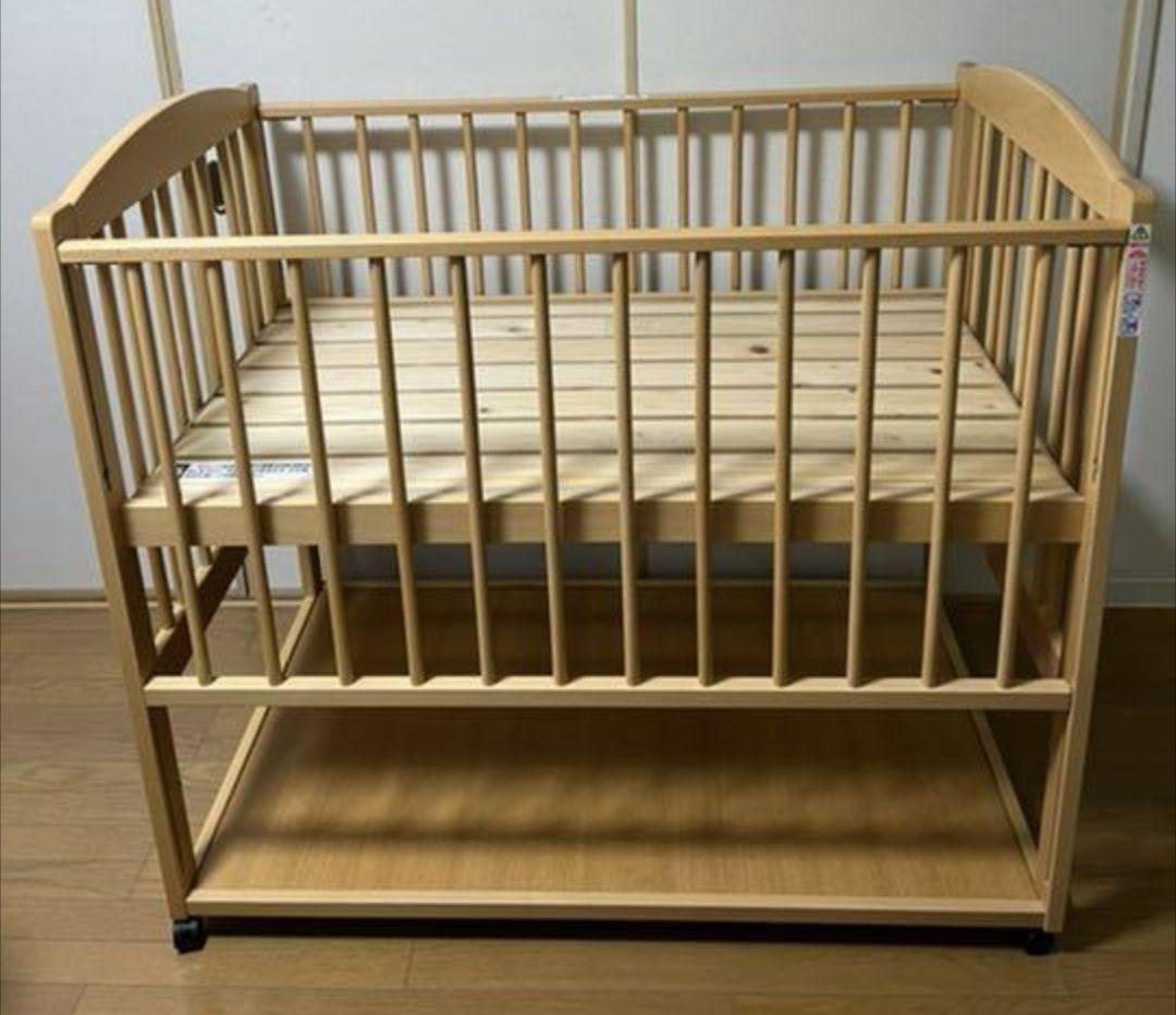 匿名配送】サワベビー／日本製ベビーベッド S型スクレ 添い寝ベッド