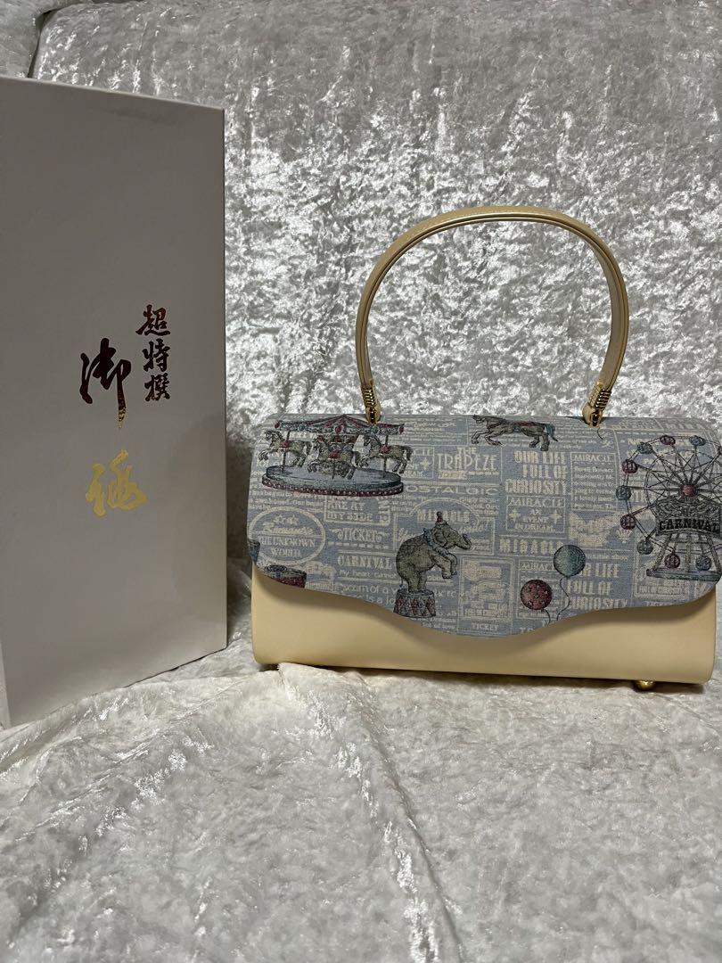 和装バッグ　アイボリー×ゴールド　新品未使用　やや難有り h2050.jpg