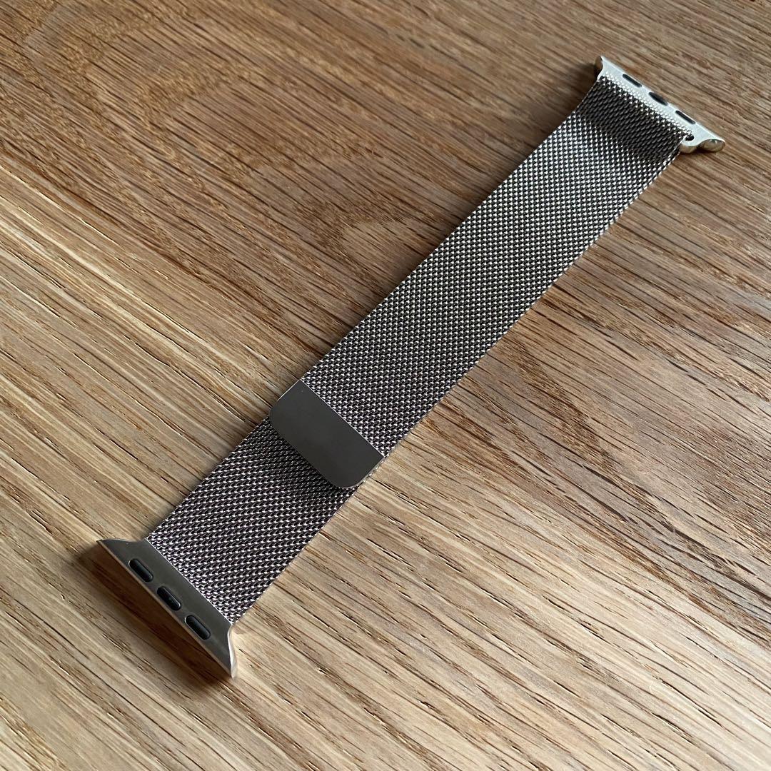 【新品】純正 アップルウォッチ 45mm ミラネーゼループ・シルバー① Apple Watch ミラネーゼループバンド ベルト ステンレス 45mm