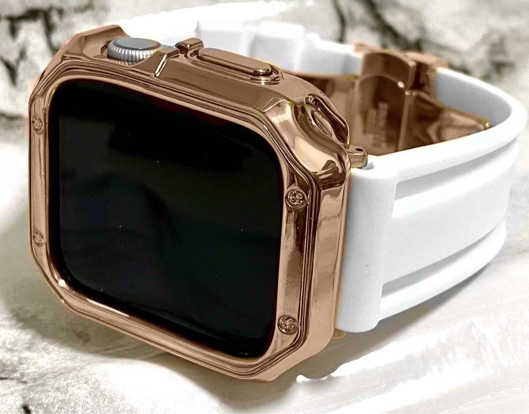 アップルウォッチ用カスタムカバーベルトセット　　ローズゴールド 楽天市場】アップルウォッチ バンド カバー 本格フルカスタム