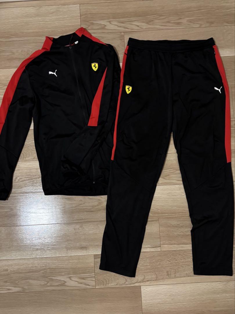 Puma Ferrari ジャージ上下セット 黒/赤　L セットアップ Puma Ferrari ジャージ上下セット 黒/赤 L 楽天