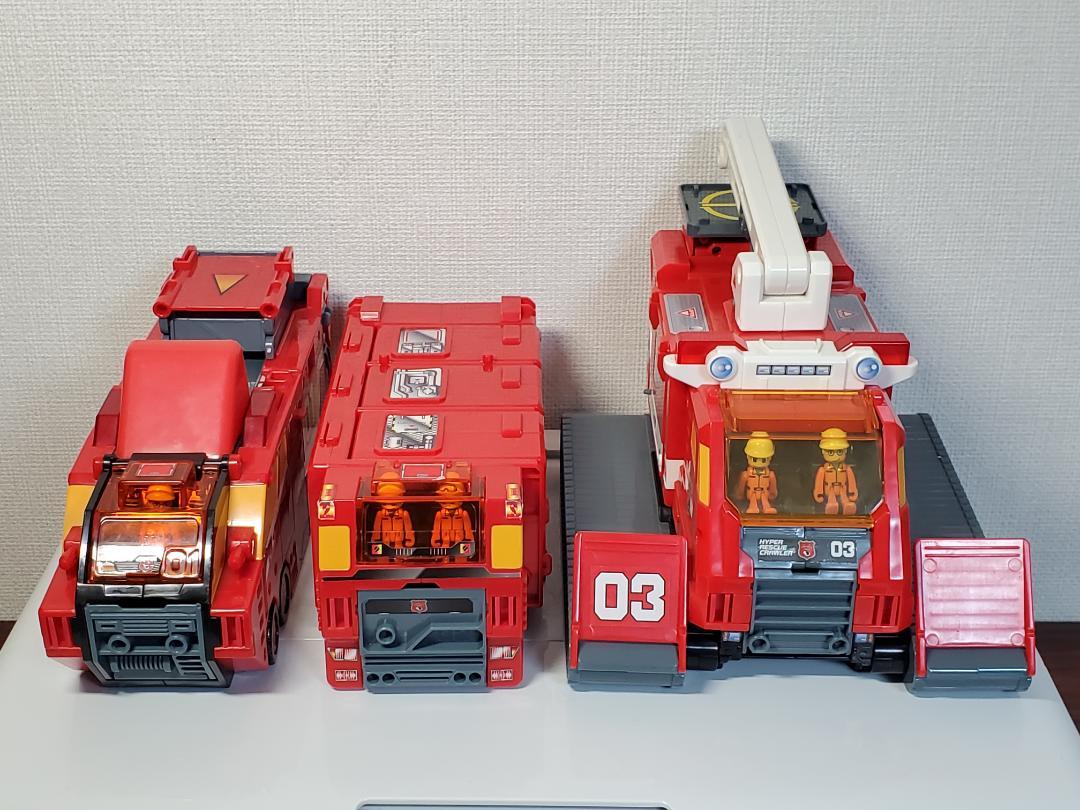 dx ☆トミカ ハイパーレスキュー1号・2号・3号機動工作車セット☆