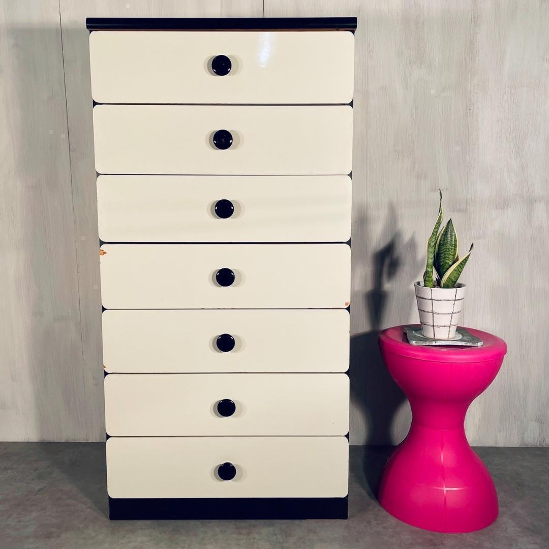 オレンジ ホビー・楽器・アート 昭和レトロ タンス 7段