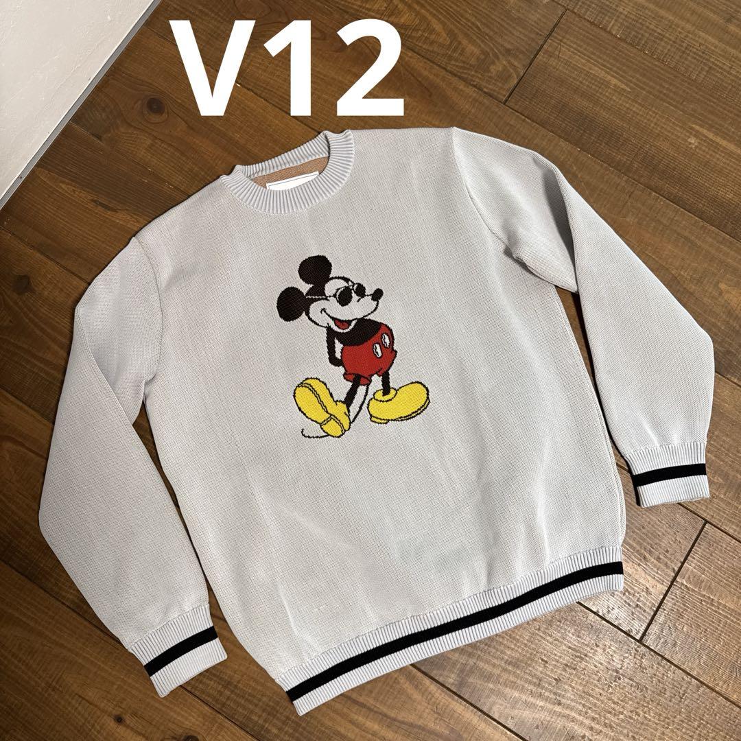 V12 ミッキー　ニット　トレーナー　秋冬用　Lサイズ　グレー V12 ミッキー ニット トレーナー 秋冬用 Lサイズ グレー - メルカリ