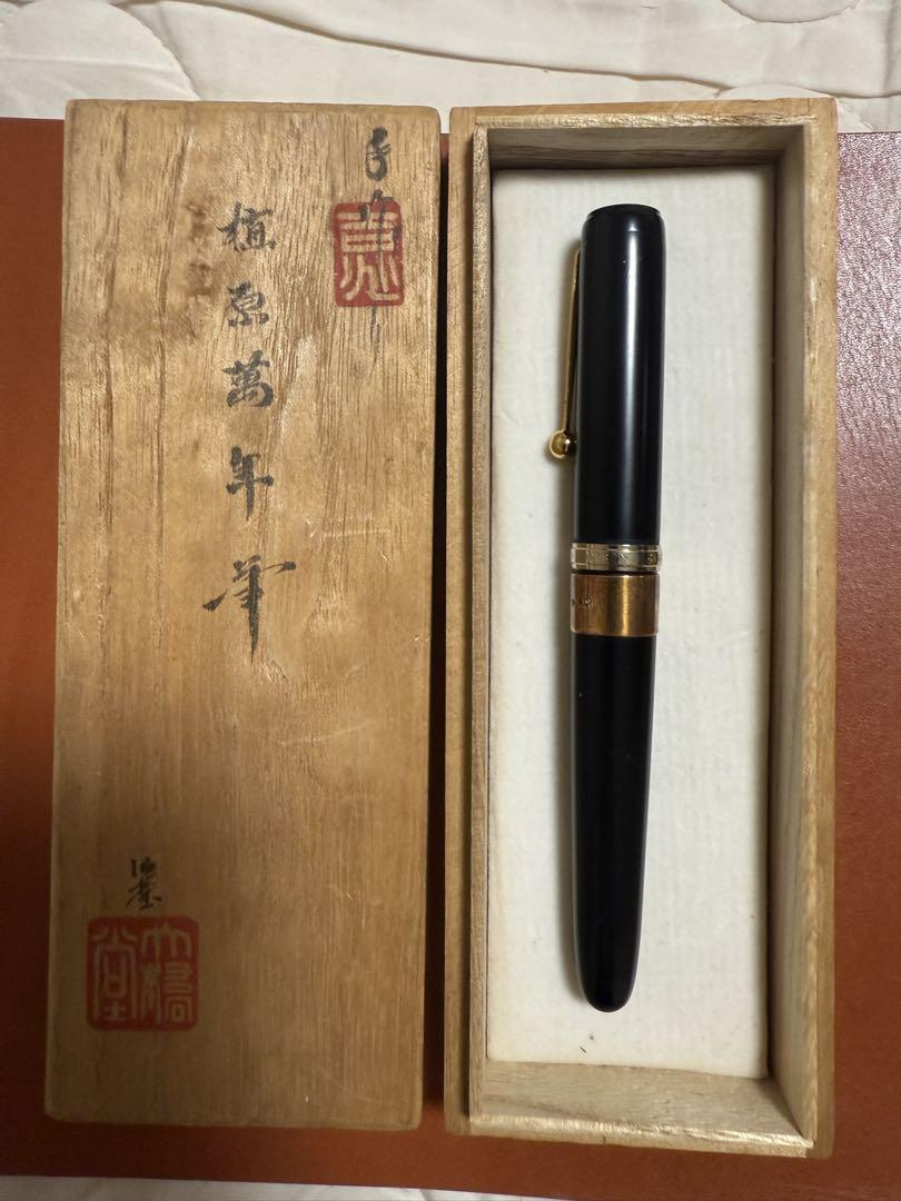 万年筆　大橋堂　植原栄一　エボナイト　ペン先21K 亀の絵　漆　特注品 万年筆 大橋堂 植原栄一 エボナイト ペン先21K 亀の絵 漆 特注品