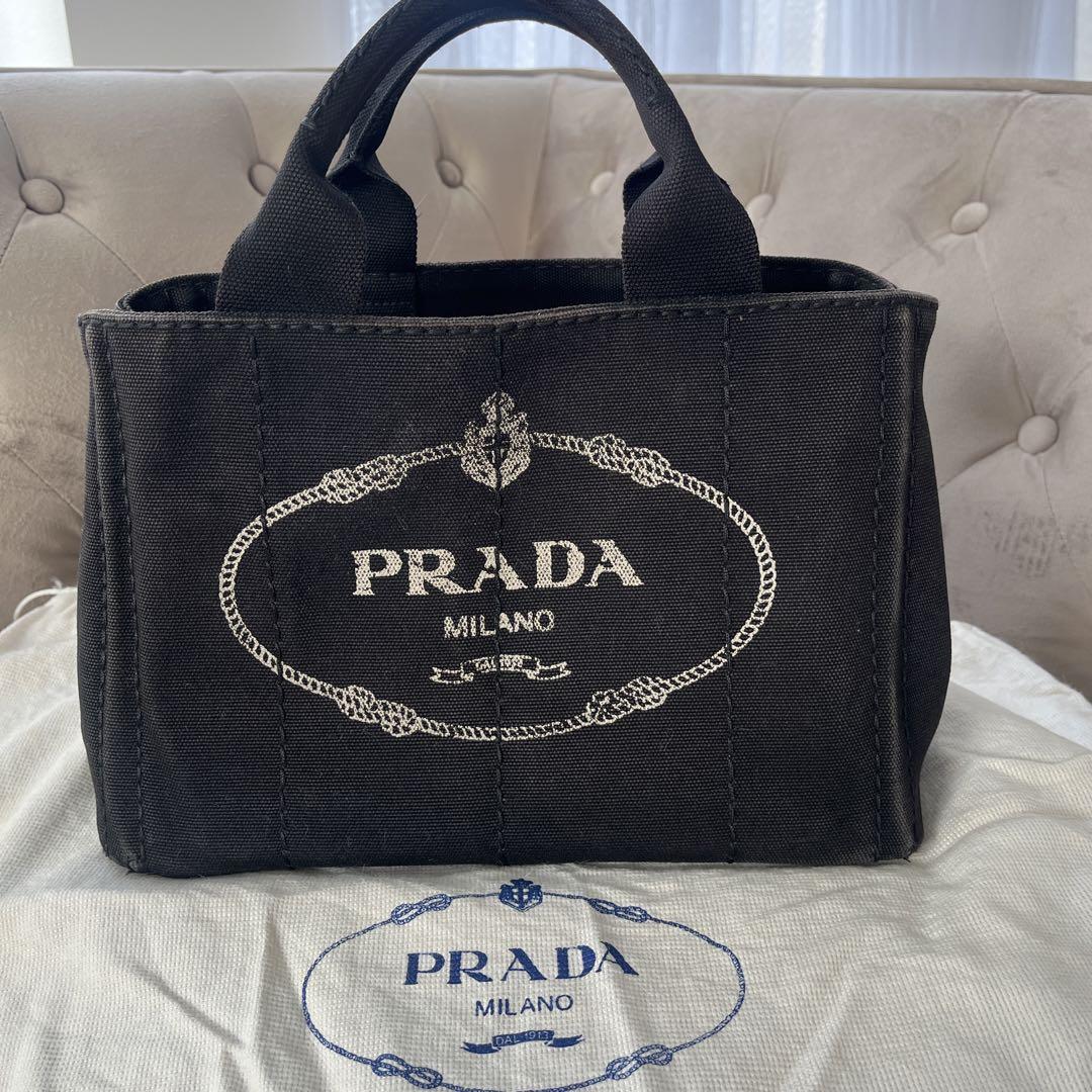 カナパS PRADA プラダカナパs トートバッグ ブラック ネイビー PRADA