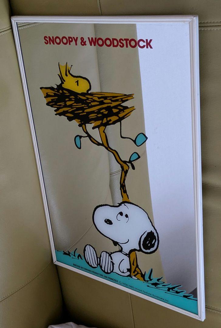 昭和レトロ】SNOOPY スヌーピー パブミラー スヌーピー＆ウッドストック